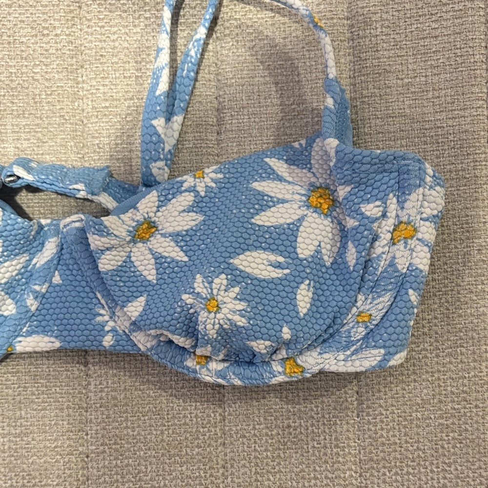 Blue Floral Bikini Top - Picture 3 of 5